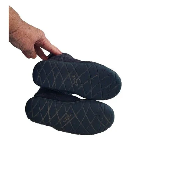 LL Bean Kids Boots Toddlers 12 Wicked Cozy Suede Leather Slip On Navy Fur Lined - Picture 7 of 10